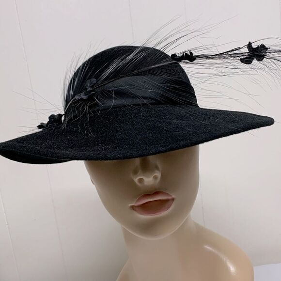 VTG Thomas Miller for Sylvia of St Louis Felt Hat Sz Large 23” Gorgeous - Picture 2 of 14